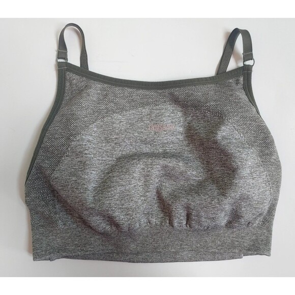 Ladies Olive Green Gymshark Flex Strappy Light Support Sports Bra Size Small - Picture 1 of 4